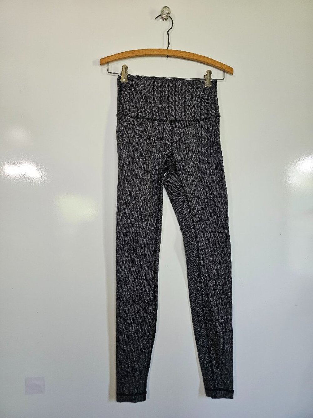 Lululemon Wunder Under Pant 4 Hi-Rise Giant Herringbone Black Heathered Yoga